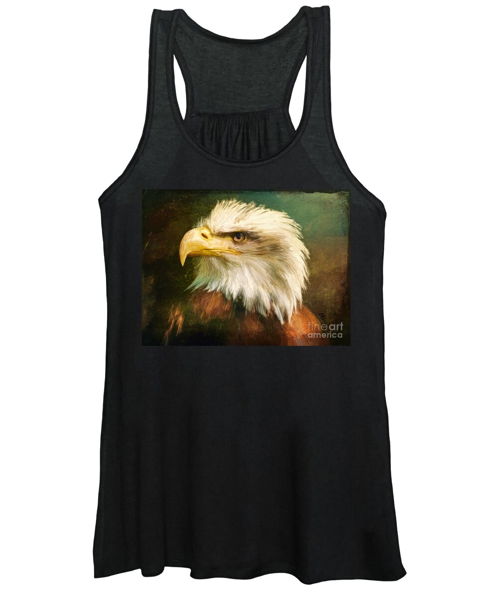 Eagle Women's Tank Top featuring the painting American Bald Eagle by Tina LeCour