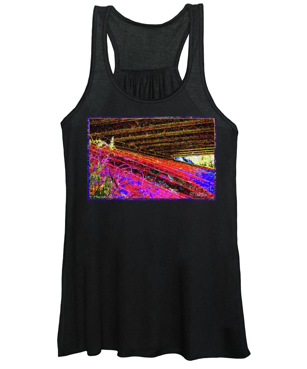 Chromatic Poetics Women's Tank Top featuring the mixed media Light at the End of the Tunnel -Tribute to Aretha Franklin by Aberjhani