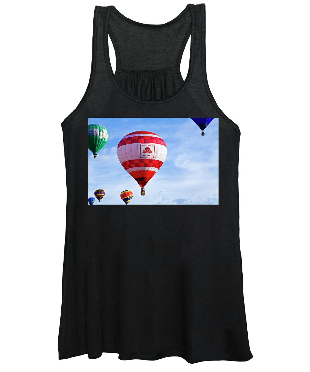 Hot Air Balloon Women's Tank Top featuring the digital art Like a Good Neighbor by Gary Baird