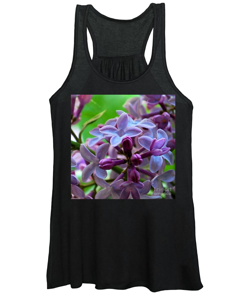 Lilac Women's Tank Top featuring the photograph Lilac Blossoms and Buds by Nancy Mueller
