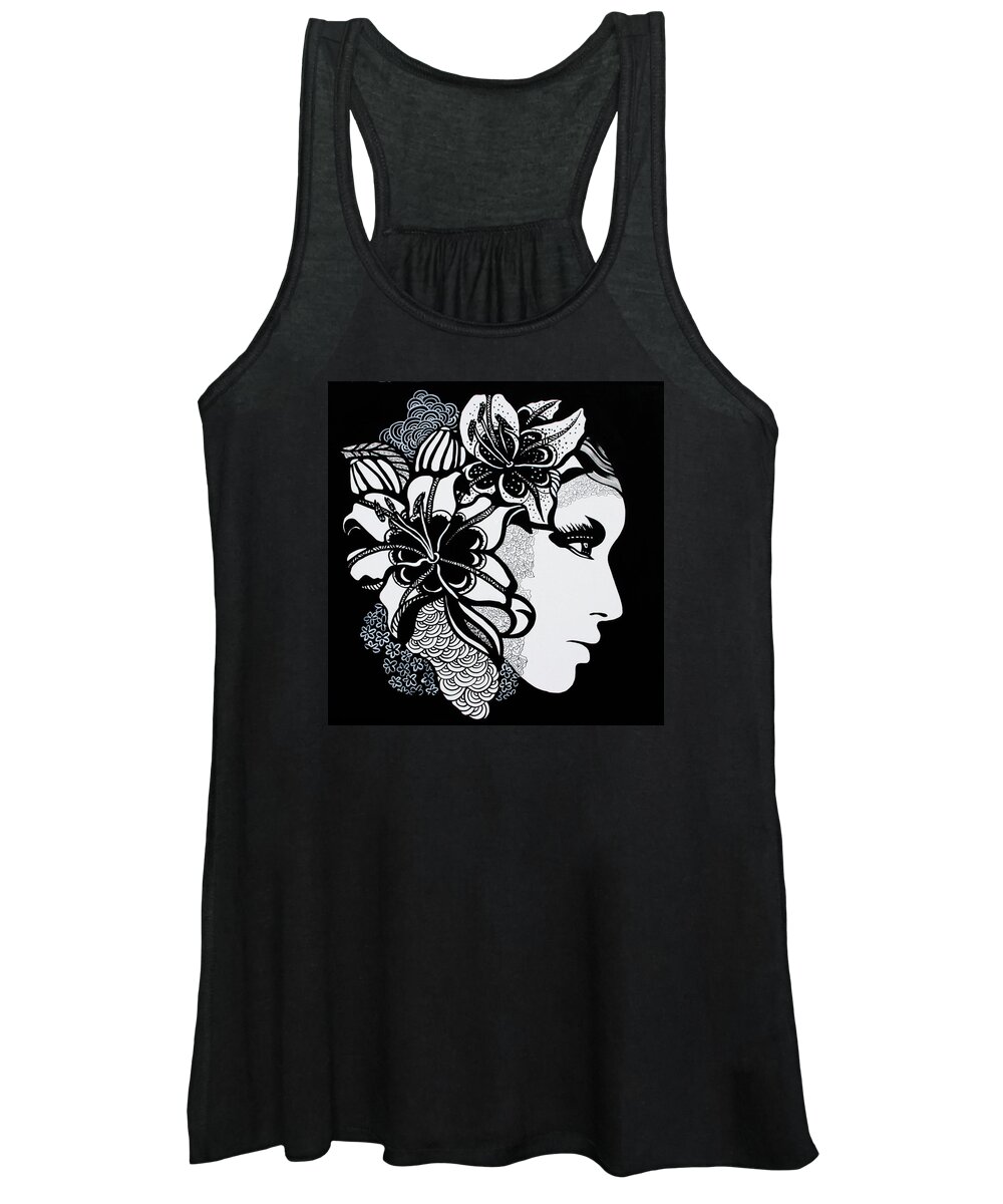 Woman Women's Tank Top featuring the painting Lily Bella by Yelena Tylkina