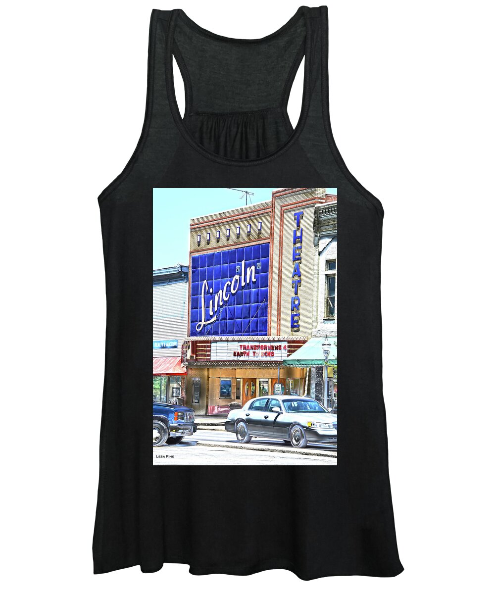 Theatre Women's Tank Top featuring the photograph Lincoln Theatre Fayetteville Tennessee HDR Art by Lesa Fine