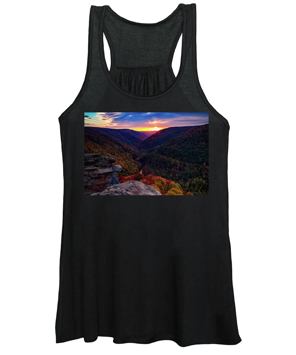 Sunset Women's Tank Top featuring the photograph Lindy Point Sunburst by C Renee Martin
