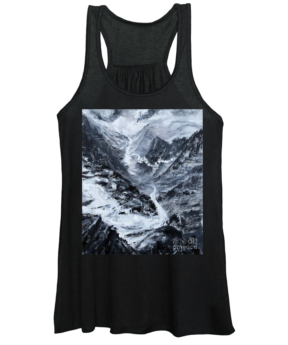 Acrylic Painting Women's Tank Top featuring the painting Living Water by Lidija Ivanek - SiLa