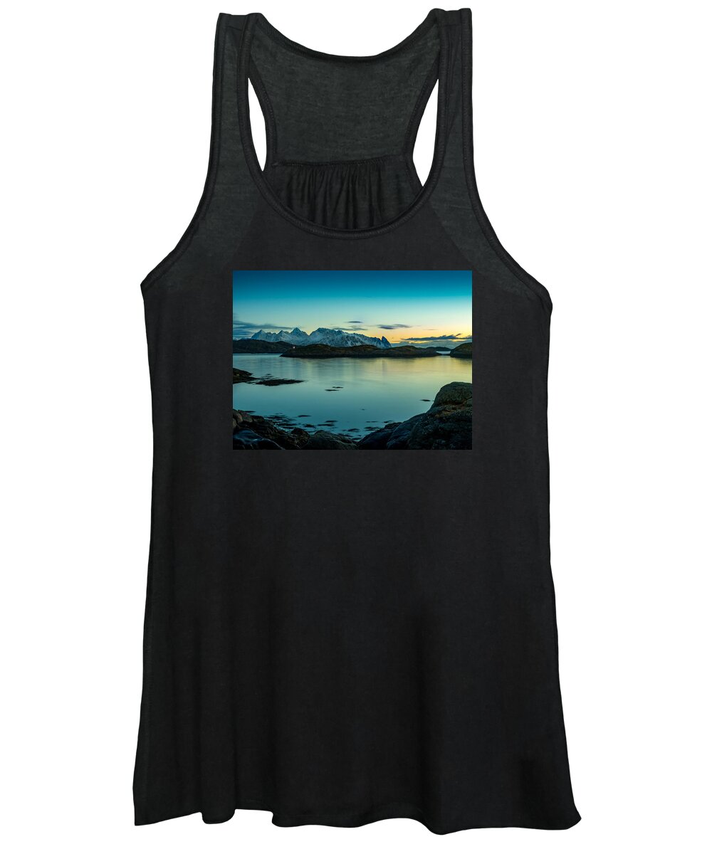 Norway Women's Tank Top featuring the photograph Lofoten Sunset by Mark Llewellyn
