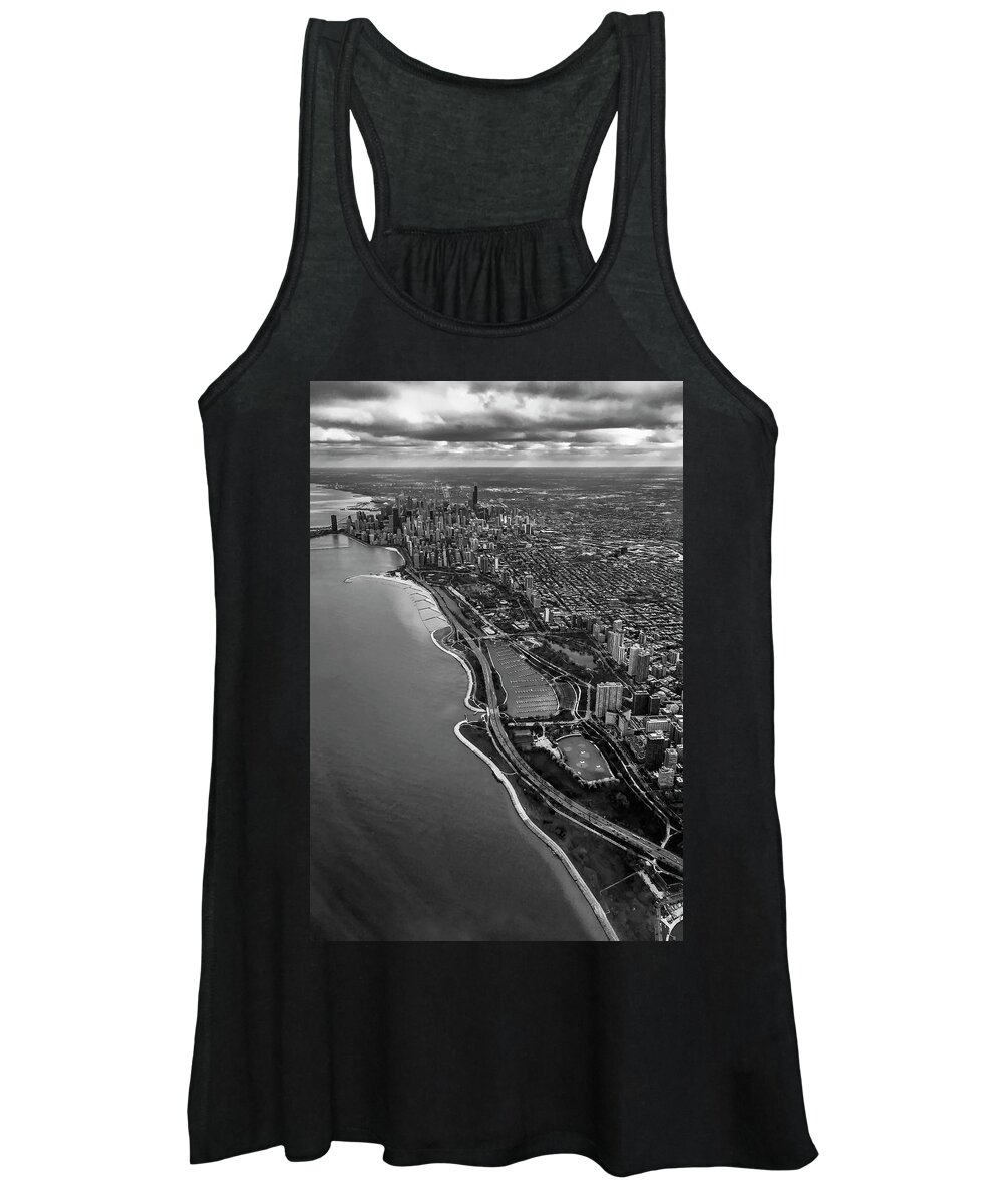 Chicago Women's Tank Top featuring the photograph Looking South Toward Chicago from the friendly skies by Sven Brogren