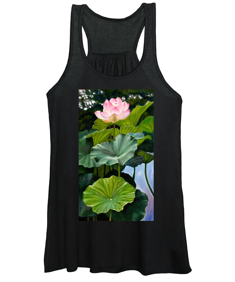 Lotus Flower Women's Tank Top featuring the painting Lotus Rising by John Lautermilch