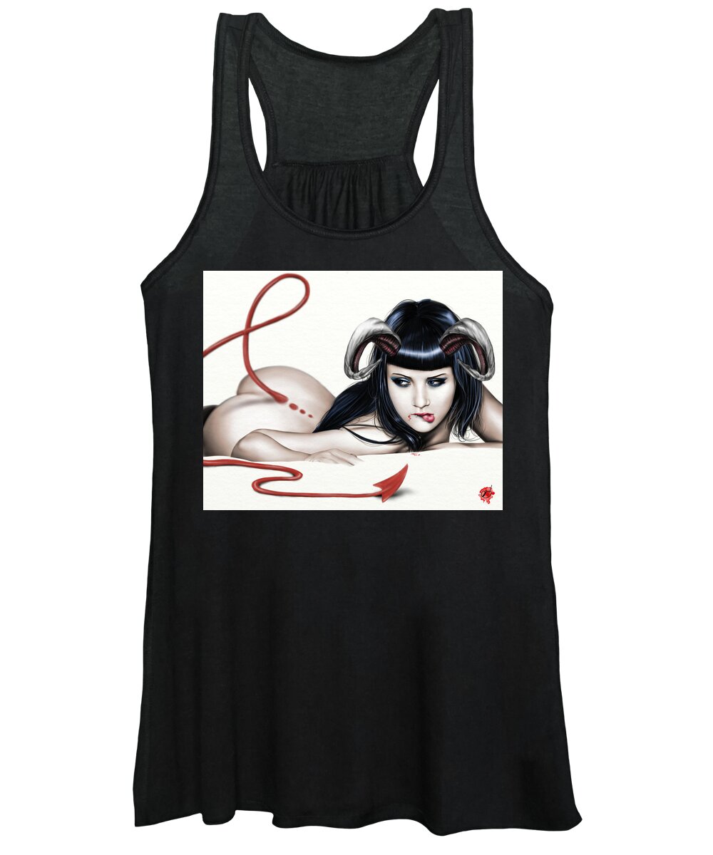 Pete Women's Tank Top featuring the painting Lure Of La'mia by Pete Tapang