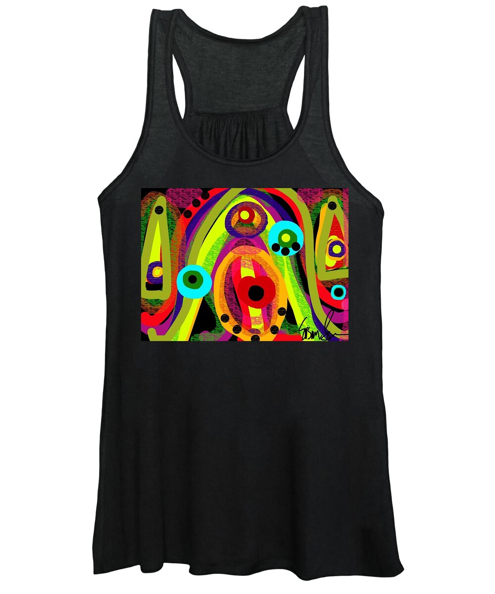 susan Fielder Lush For Life Abstract Women's Tank Top featuring the digital art Lush for Life by Susan Fielder