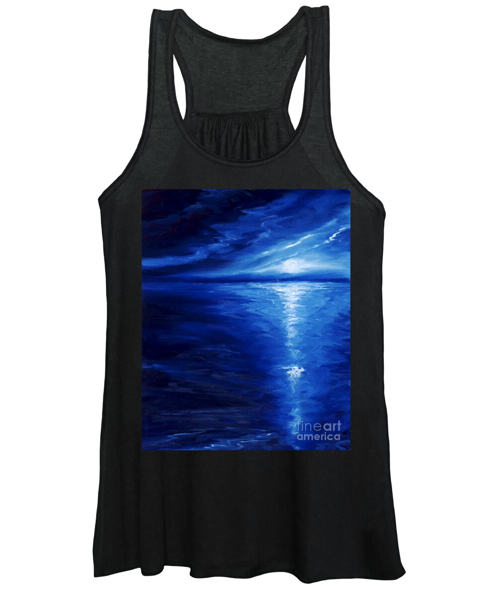 Blue Moon Women's Tank Top featuring the painting Magical Moonlight by James Hill