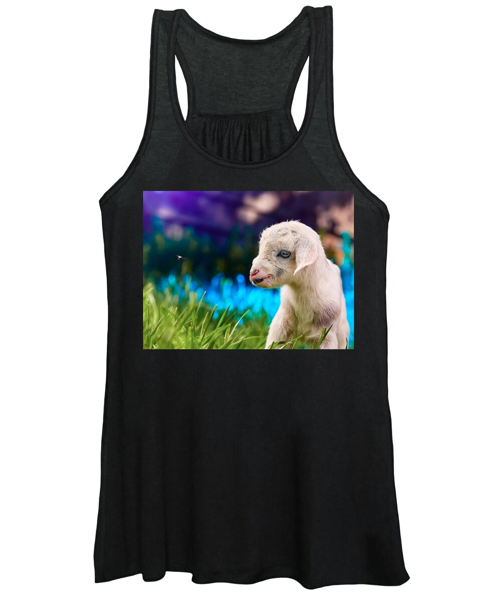 Goat Women's Tank Top featuring the photograph Marc Jacobs Encounters Fly by TC Morgan