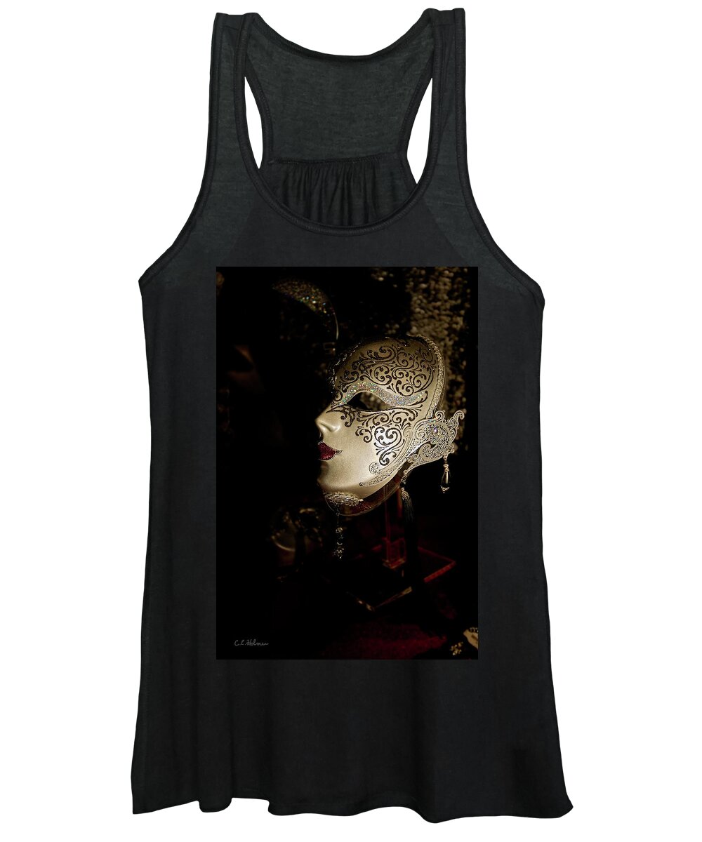 Mask Women's Tank Top featuring the photograph Mardi Gras Mask by Christopher Holmes