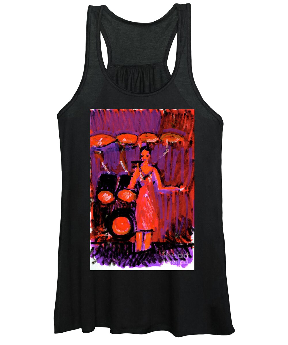 Mary Lynn Women's Tank Top featuring the painting Mary Lynn in Red by Candace Lovely