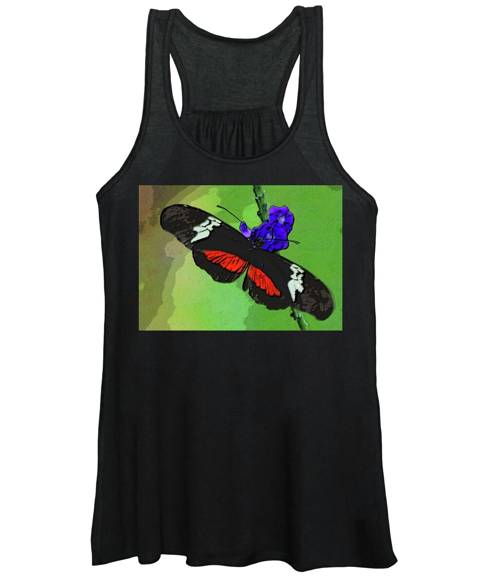 Butterfly Women's Tank Top featuring the photograph Mexican Longwing Butterfly by Winnie Chrzanowski