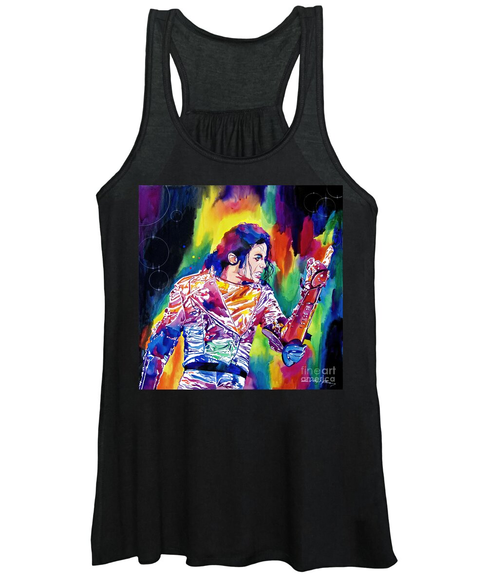 Michael Jackson Women's Tank Top featuring the painting Michael Jackson Showstopper by David Lloyd Glover