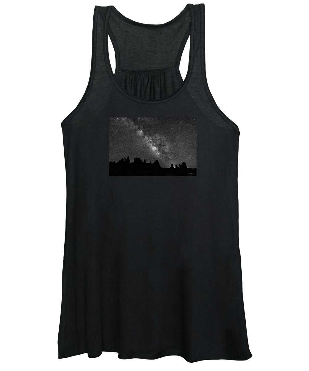 Arches National Park Women's Tank Top featuring the photograph Milky Way at The Windows by Dan Norris