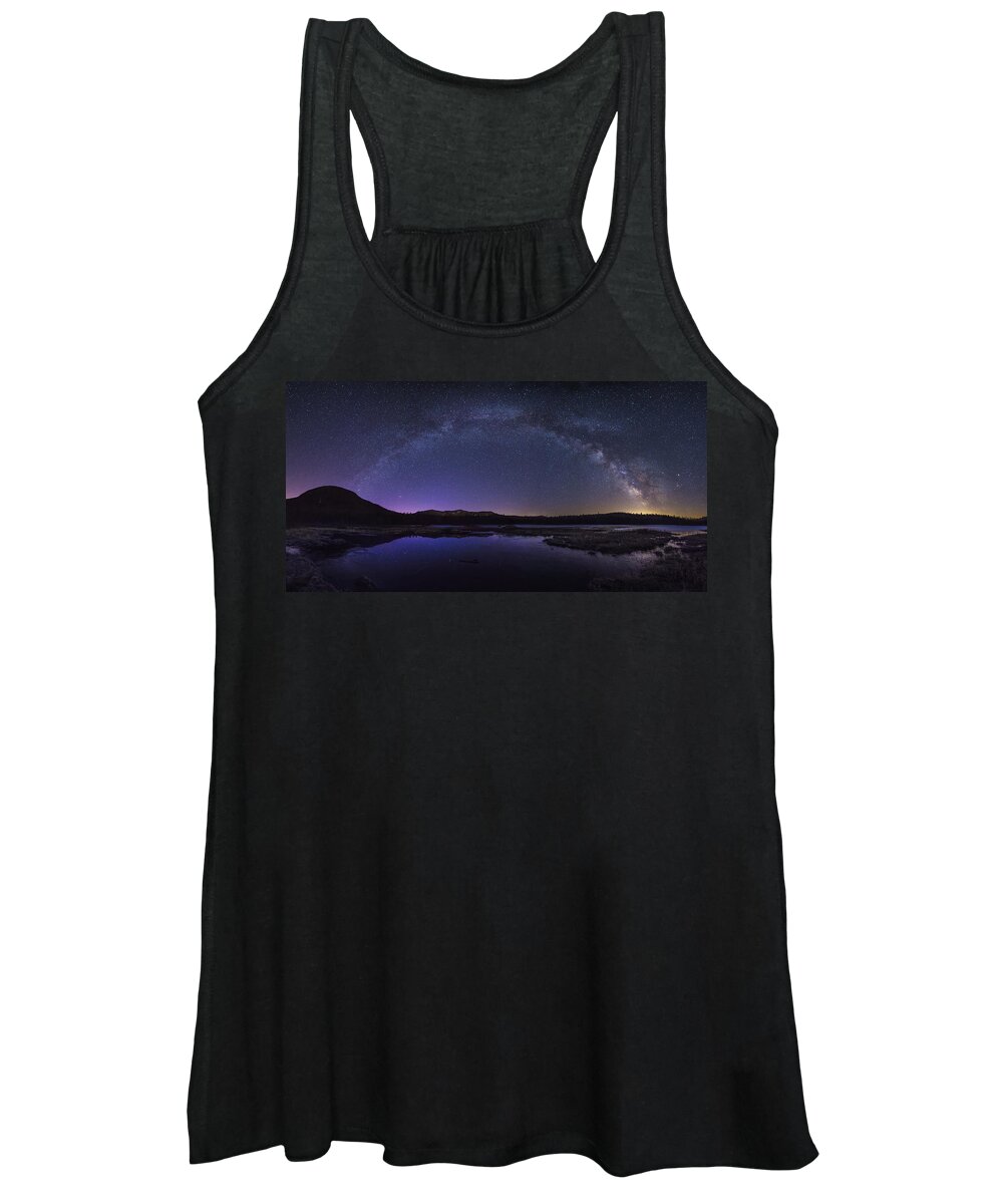 Milky Women's Tank Top featuring the photograph Milky Way over Lonesome Lake by White Mountain Images