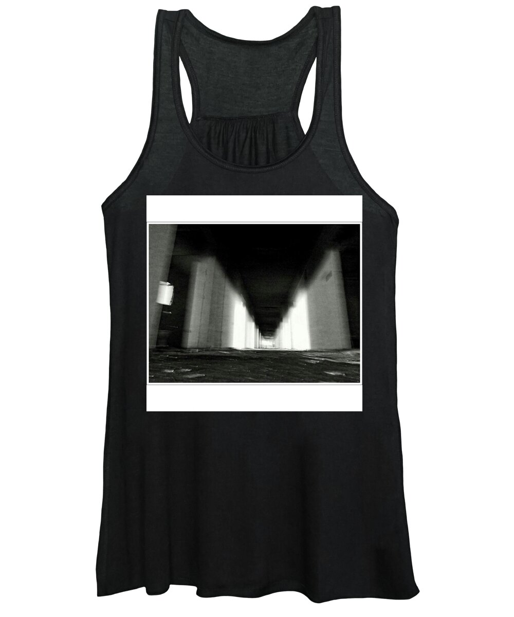Shadows Women's Tank Top featuring the photograph #monochrome #fuji #finepixs1 by Mandy Tabatt