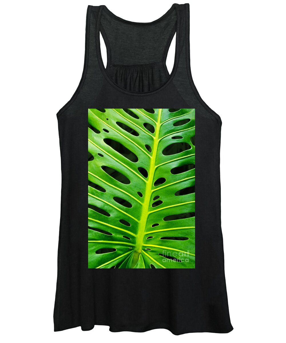 Abstract Women's Tank Top featuring the photograph Monstera leaf by Carlos Caetano