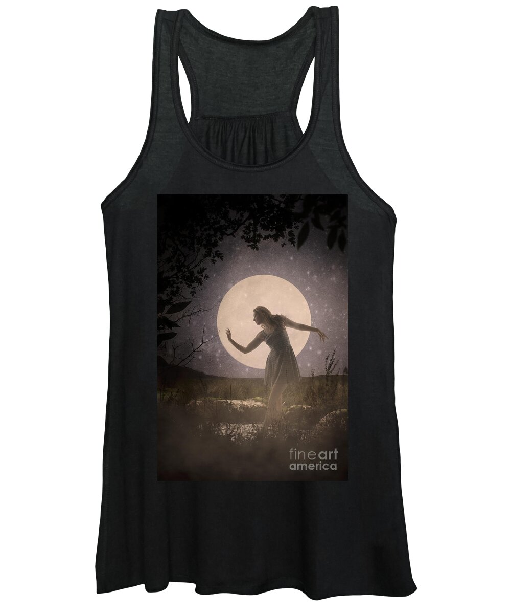 Moon Women's Tank Top featuring the photograph Moon Dance 001 by Clayton Bastiani