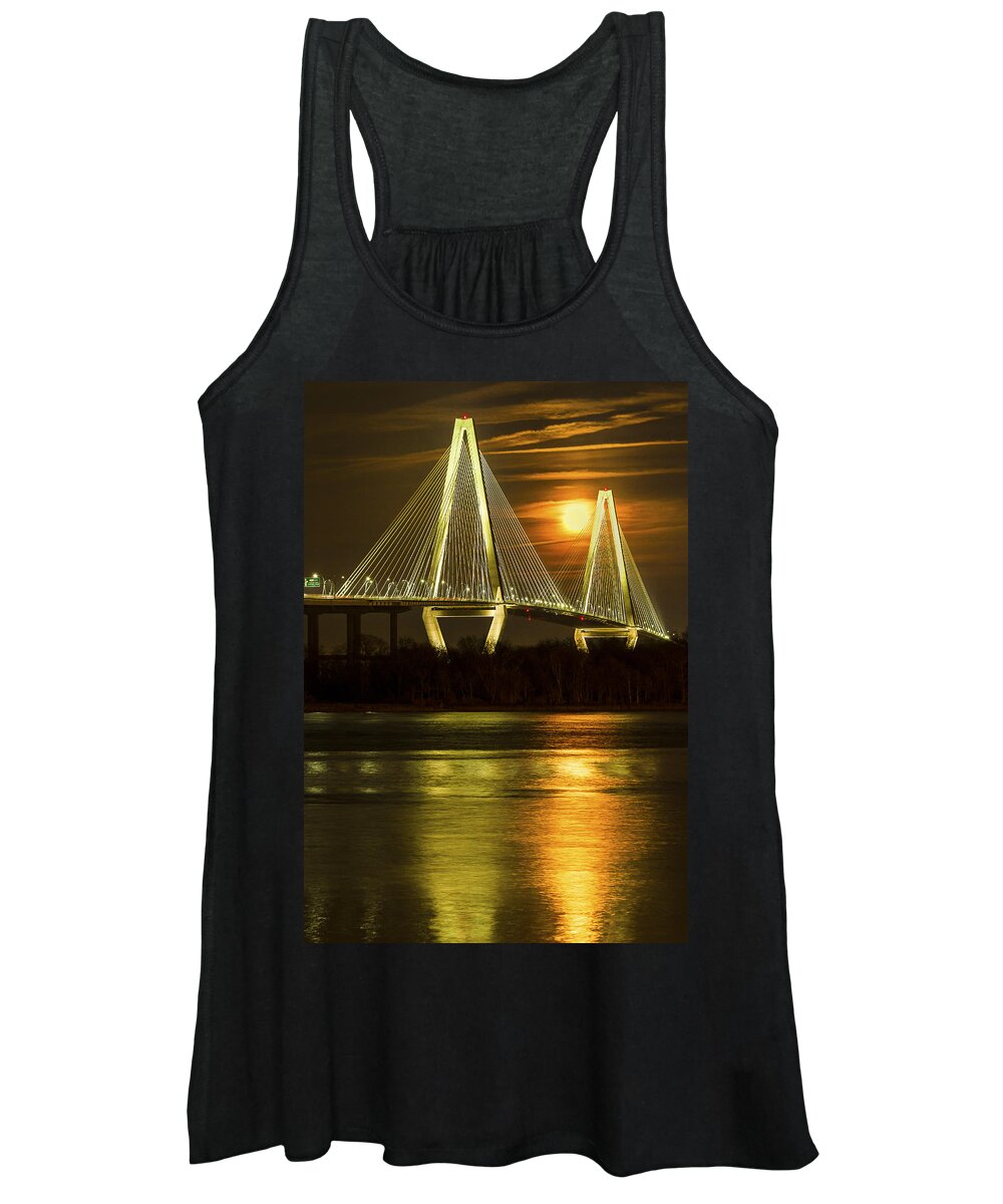 Charleston Women's Tank Top featuring the photograph Moonlight on the Ravenel by Jim Miller