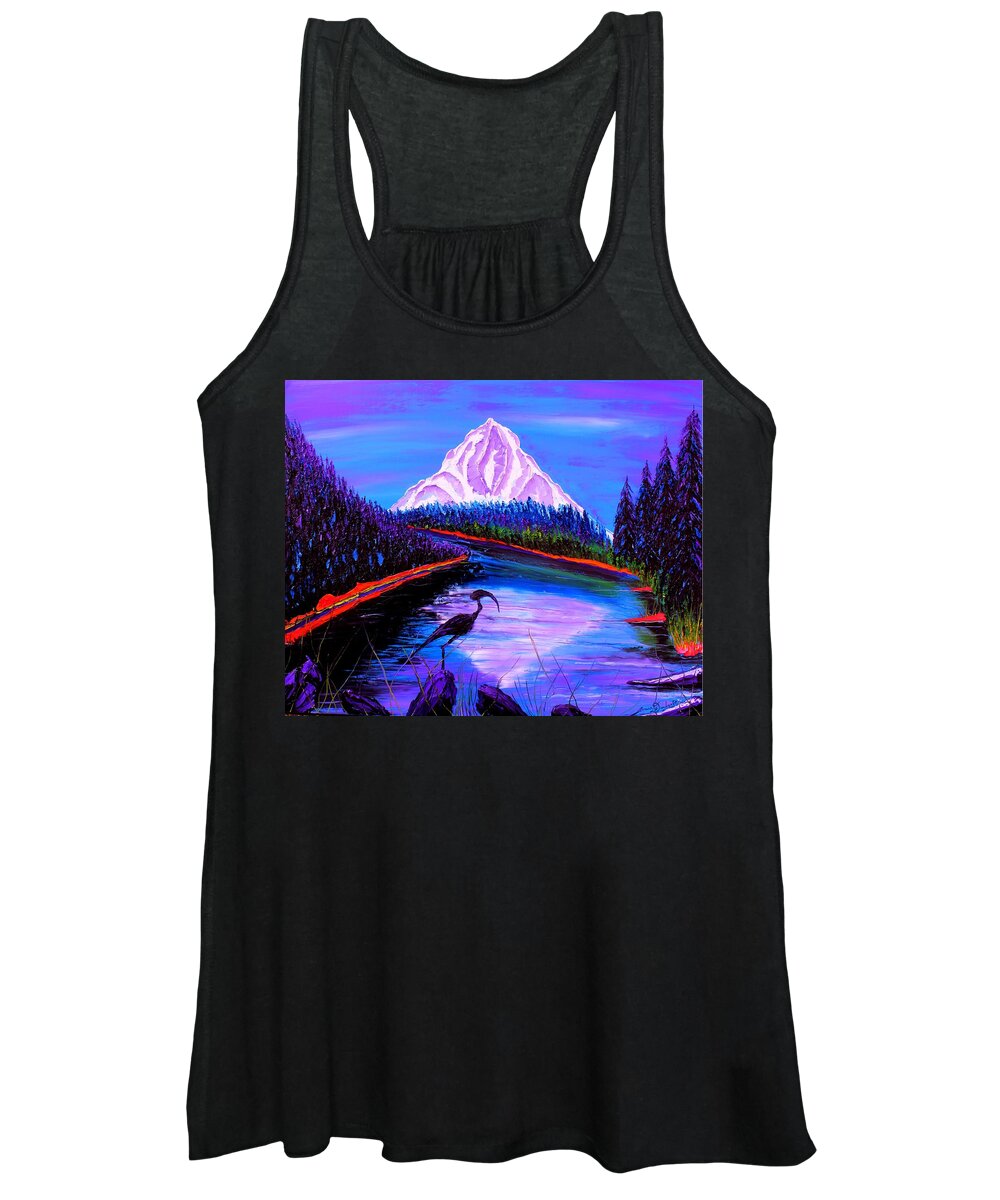  Women's Tank Top featuring the painting Mount Hood At Dusk #42 by James Dunbar