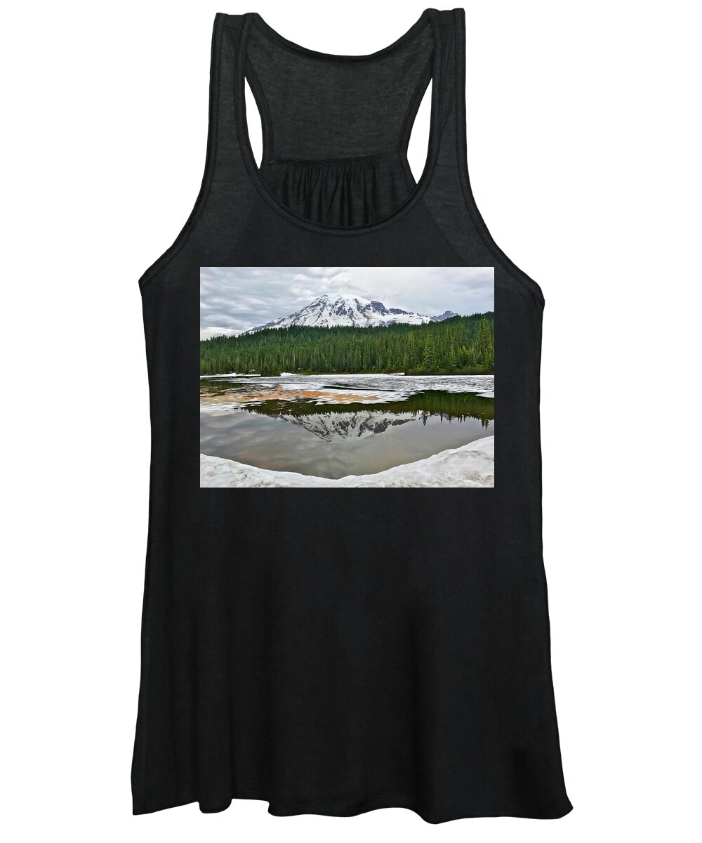 Mount Rainier Women's Tank Top featuring the photograph Mount Rainier from Reflection Lakes by Don Mercer