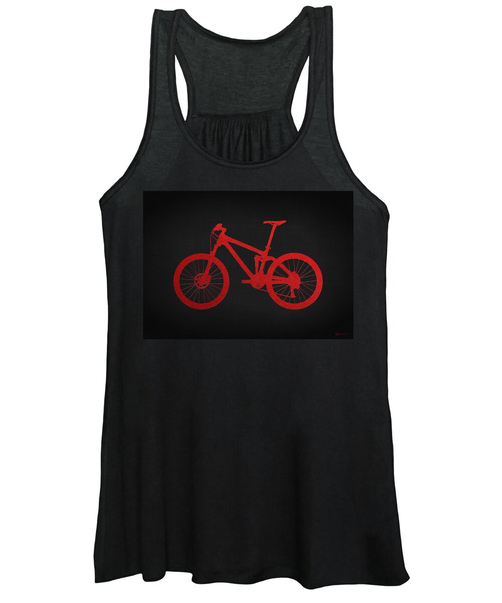 'two-wheel Drive' Fine Art Collection By Serge Averbukh Women's Tank Top featuring the photograph Mountain Bike - Red on Black by Serge Averbukh
