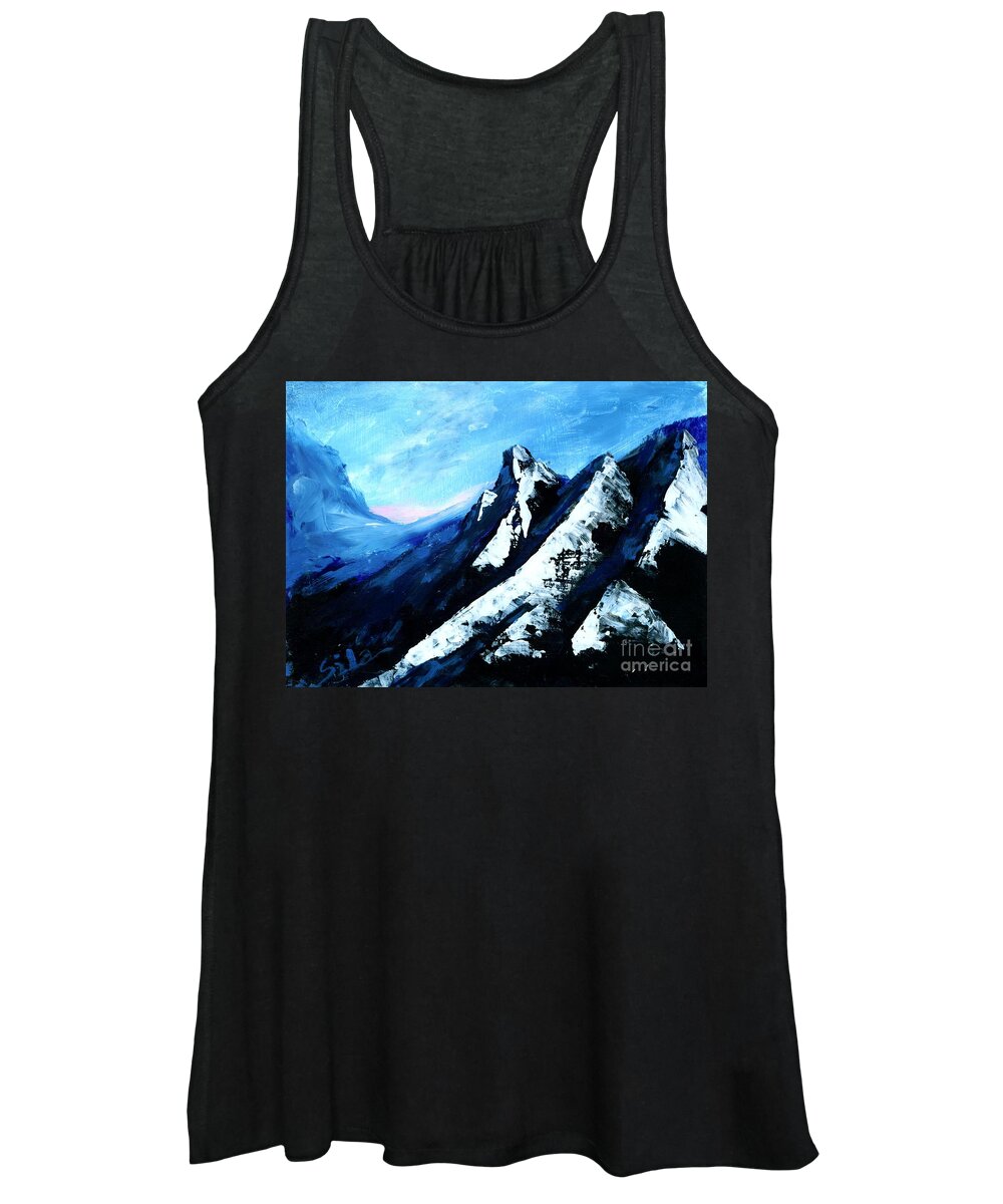 Mountains Women's Tank Top featuring the painting Mountains by Lidija Ivanek - SiLa