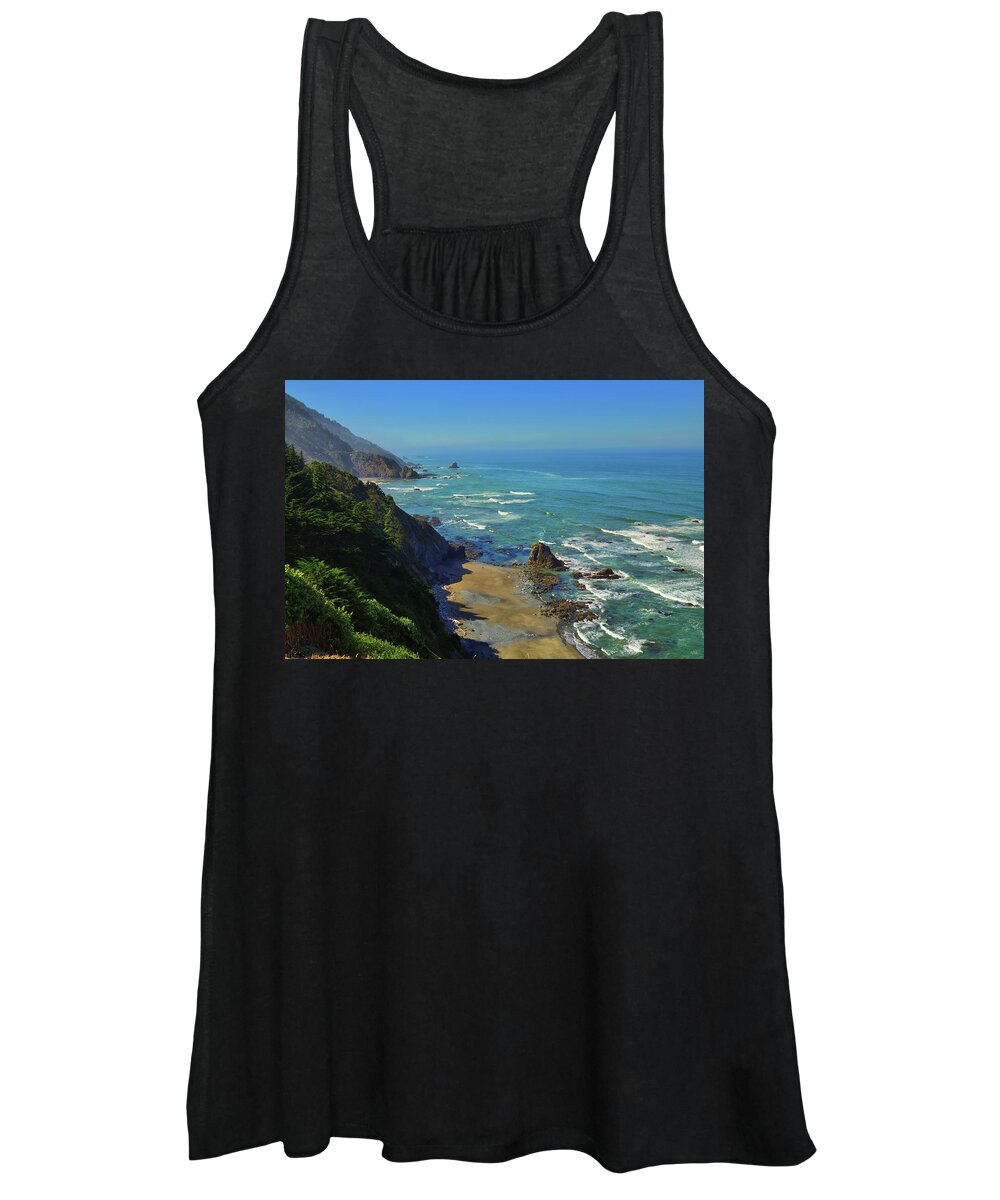 Pacific Ocean Women's Tank Top featuring the photograph Mountains Meet The Sea by Greg Norrell