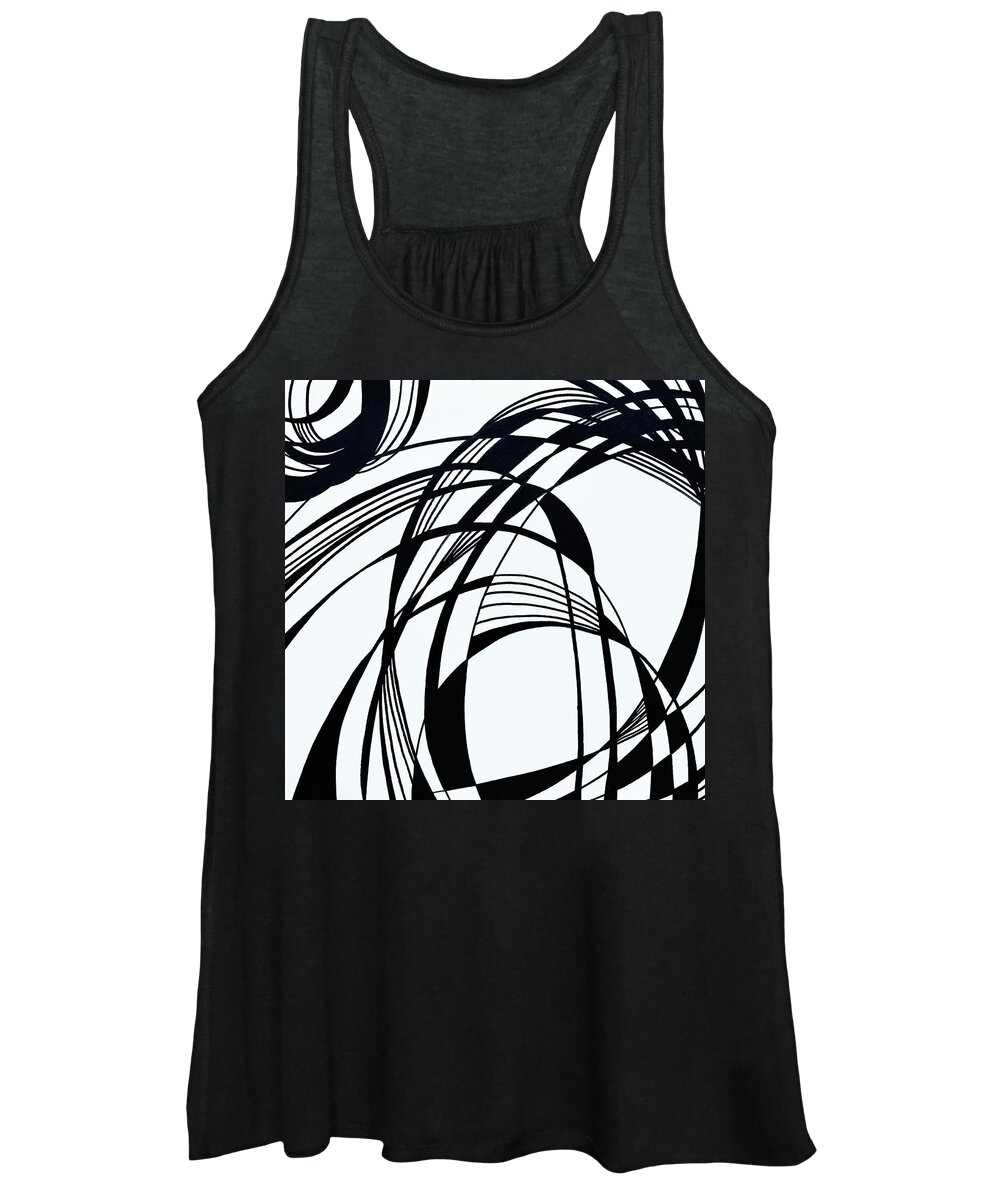 Mountain Women's Tank Top featuring the drawing Mountainscape by Lynellen Nielsen