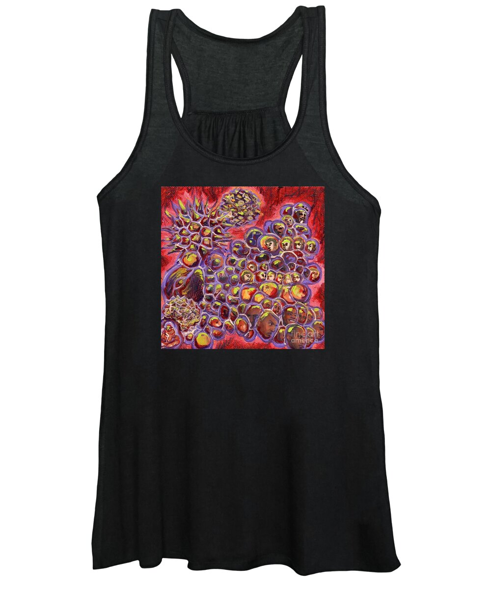 Human Women's Tank Top featuring the painting Multiply Microbiology Landscapes Series by Emily McLaughlin
