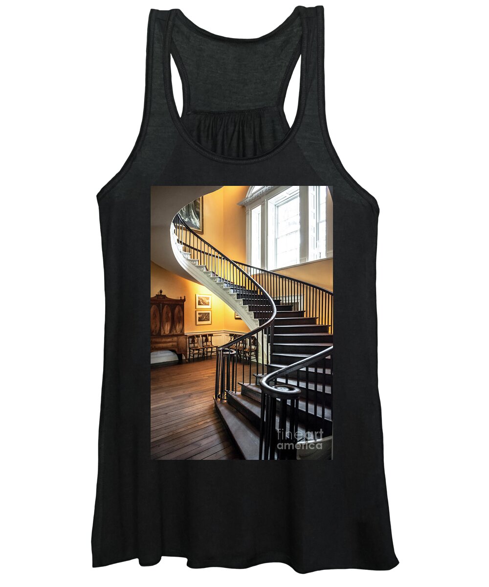Nathaniel Russell Women's Tank Top featuring the photograph Nathaniel Russell House Free Floating Staircase by Dale Powell