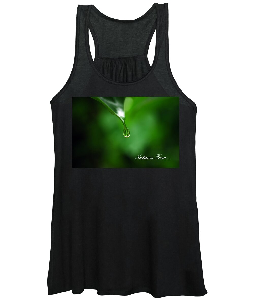 Leaf Women's Tank Top featuring the photograph Natures Tear by Lori Tambakis
