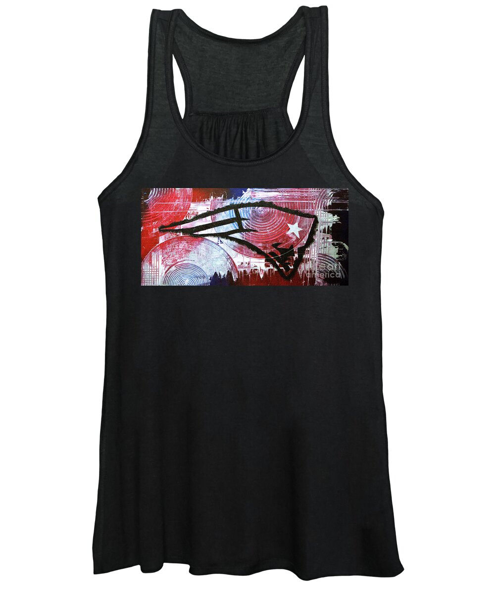Football Women's Tank Top featuring the painting New England Patriots by Melissa Jacobsen