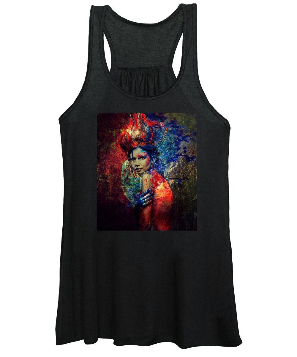 Nymph Women's Tank Top featuring the digital art Nymph of Creativity 2 by Lilia S