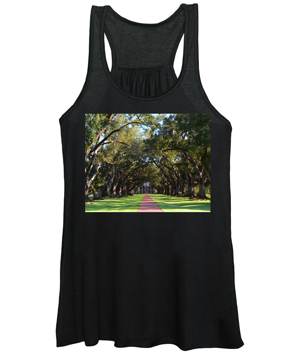 Oak Women's Tank Top featuring the photograph Oak Alley Plantation by Maggy Marsh