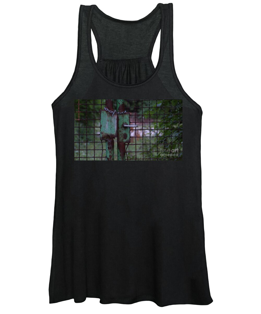 Rusted Women's Tank Top featuring the photograph Old, locked and rusty by Eva-Maria Di Bella