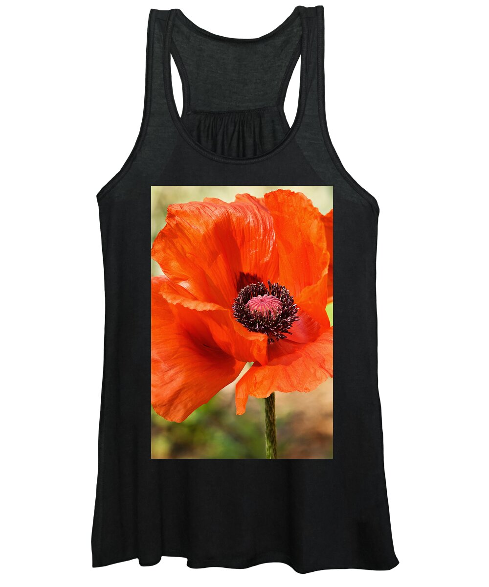 Poppy Women's Tank Top featuring the photograph On the Fringe by Jill Love