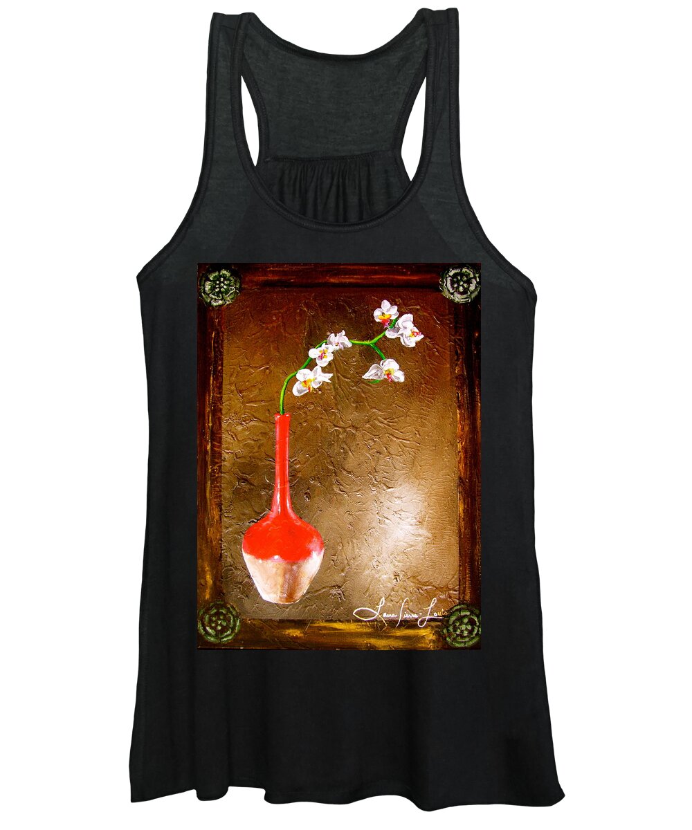Orchid Art Beautiful Art Women's Tank Top featuring the painting Orchid 3 by Laura Pierre-Louis