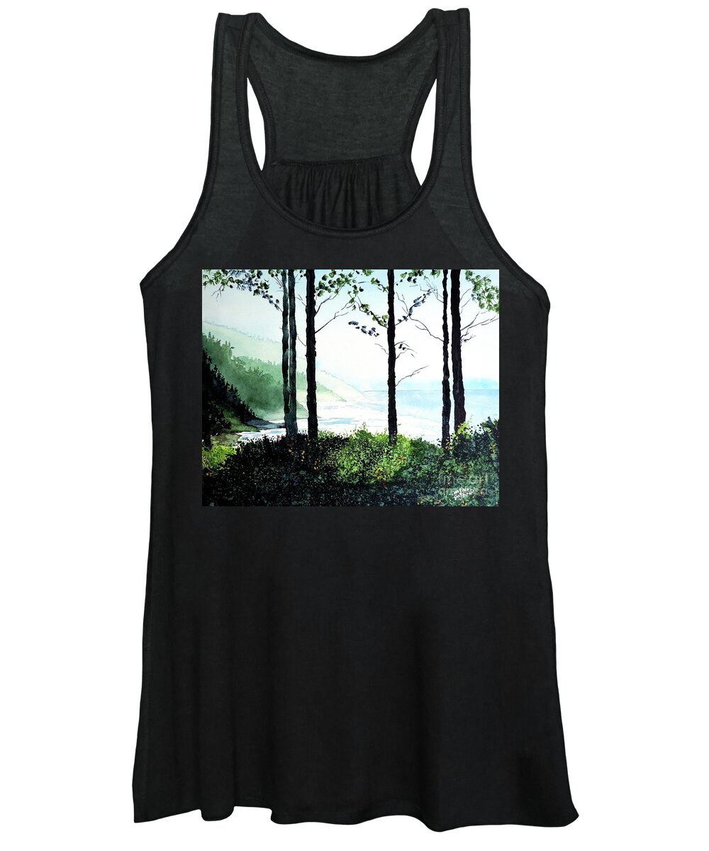 Oregon Women's Tank Top featuring the painting Oregon Coast by Tom Riggs