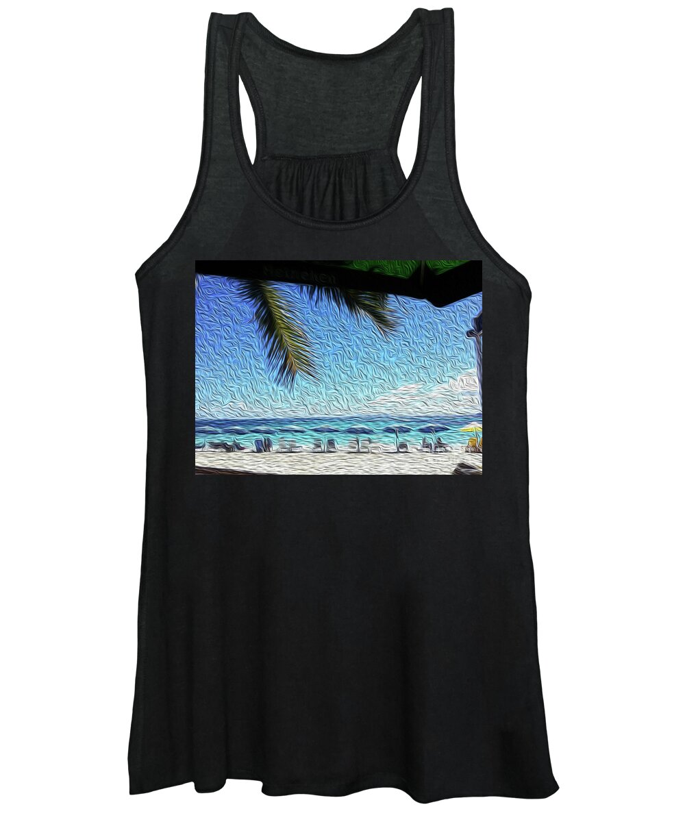 Orient Beach Women's Tank Top featuring the digital art Orient Parade by Francelle Theriot
