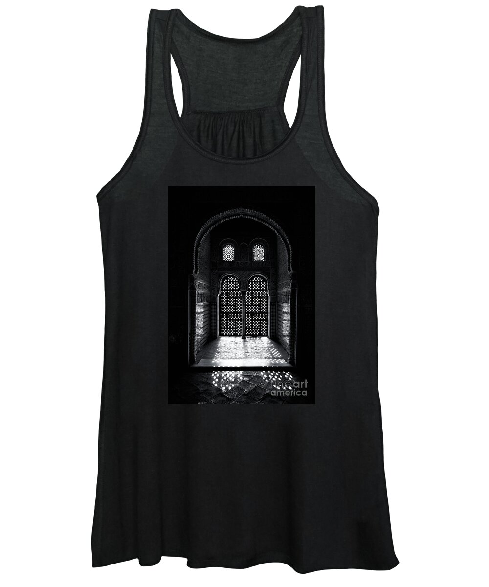 Alhambra Women's Tank Top featuring the photograph Ornate Alhambra window by Jane Rix
