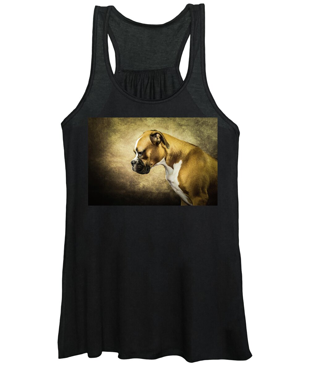 Boxer Women's Tank Top featuring the photograph Oscar the boxer by George Kenhan