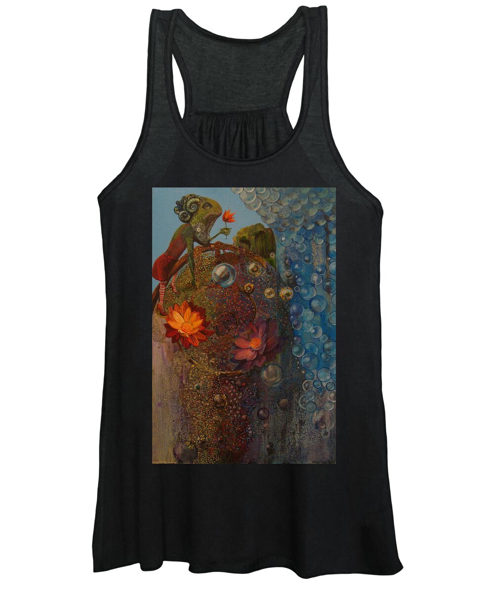 Surreal Women's Tank Top featuring the painting Over the Rainbow by Mindy Huntress