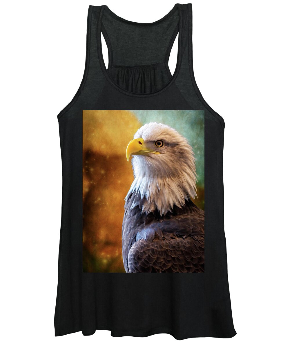 Bald Eagle Women's Tank Top featuring the photograph Painted Baldy by Bill and Linda Tiepelman