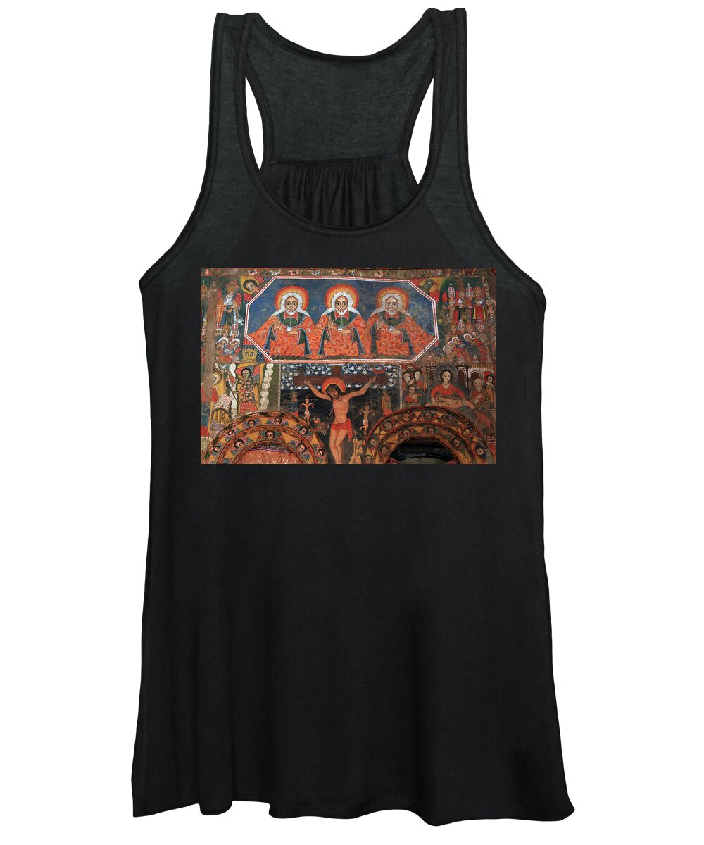 Monastery Women's Tank Top featuring the photograph Fresco of the Three Wise Men by Aidan Moran