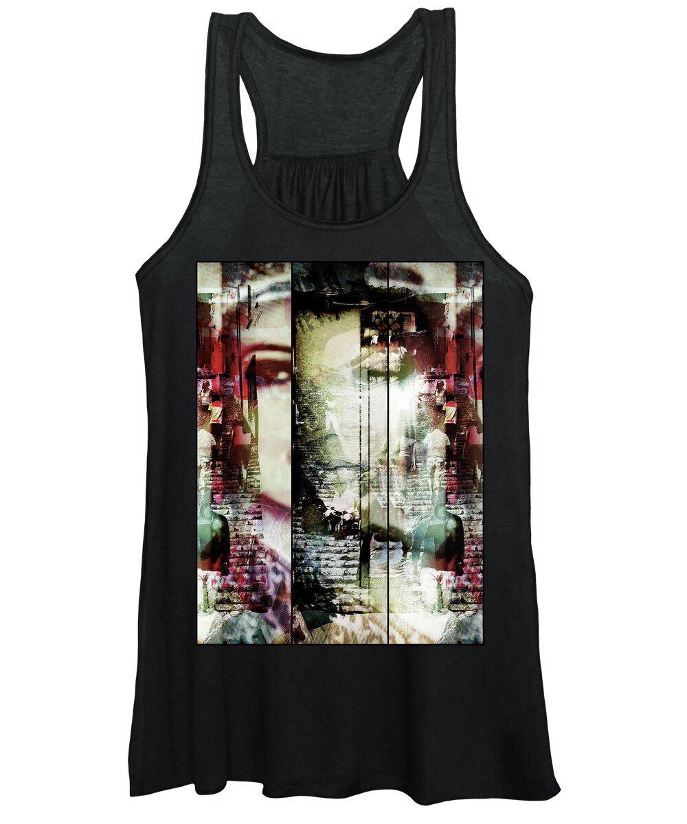People Women's Tank Top featuring the photograph People on the steps by Gabi Hampe