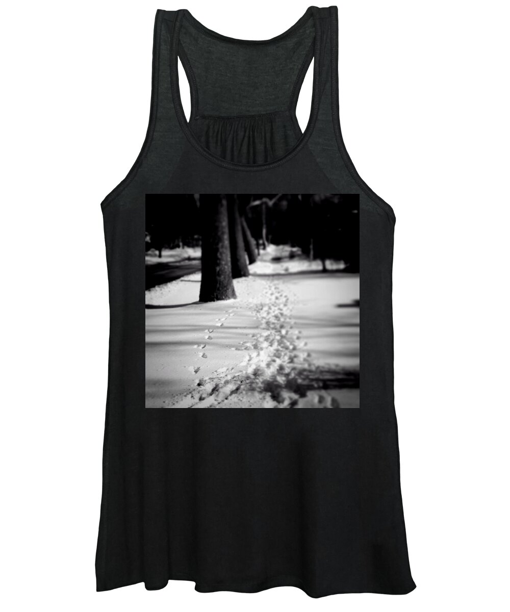 Frankjcasella Women's Tank Top featuring the photograph Pet Prints In The Snow by Frank J Casella