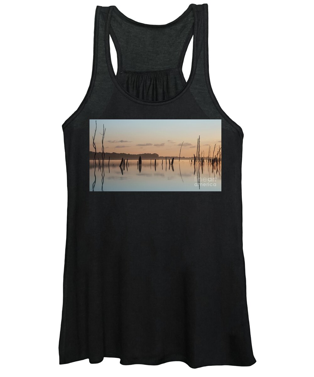 (calm Or Still) Women's Tank Top featuring the photograph Pink and Blue Skies by Debra Fedchin